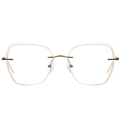 Armação Para Óculos De Grau Feminino Chilli Beans Quadrado Fashion Dourado Marrom