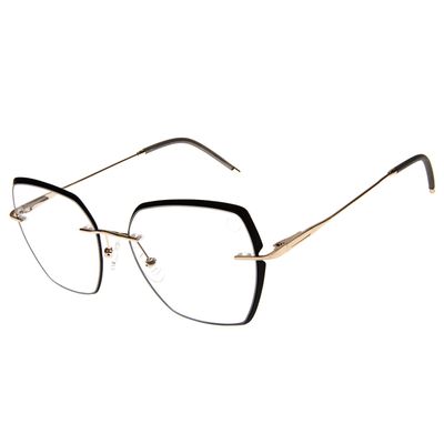 Armação Para Óculos De Grau Feminino Chilli Beans Quadrado Fashion Dourado