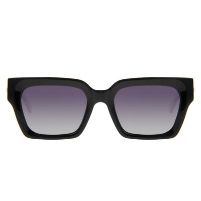 Óculos de Sol Feminino NBA Los Angeles Lakers Quadrado Degradê Preto Polarizado