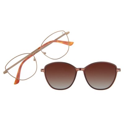 Armação Para Óculos de Grau Feminino Chilli Beans Multi Lentes Cat Degradê Marrom