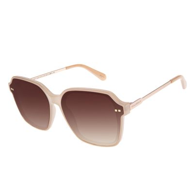Óculos de Sol Feminino Chilli Beans Quadrado Bege Casual