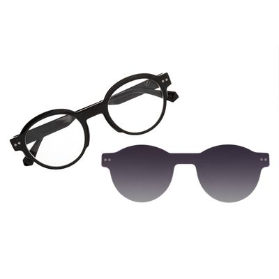 Armação Para Óculos de Grau Masculino Chilli Beans Multi Redondo Degradê Preto Polarizado