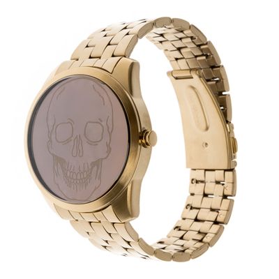 Relógio Digital Masculino Chilli Beans Caveira Metal Dourado