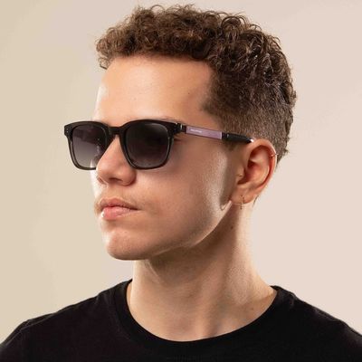 Óculos de Sol Masculino Alok Space Rave Bossa Nova Polarizado Degradê Preto