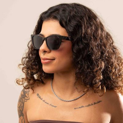 Óculos de Sol Feminino Alok Space Rave Cat Polarizado Preto