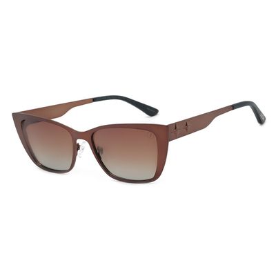 Óculos de Sol Feminino Alok Space Rave Cat Polarizado Degradê Marrom