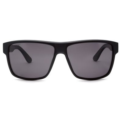 Óculos de Sol Masculino Bambu e Madeira Quadrado Polarizado Preto
