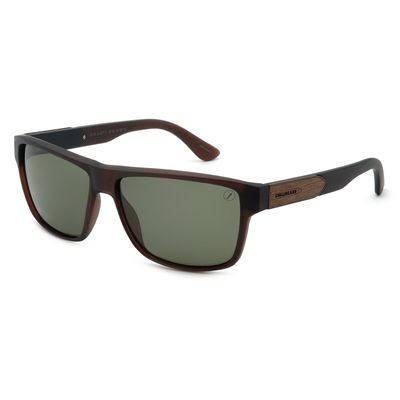 Óculos de Sol Masculino Bambu e Madeira Quadrado Polarizado Marrom