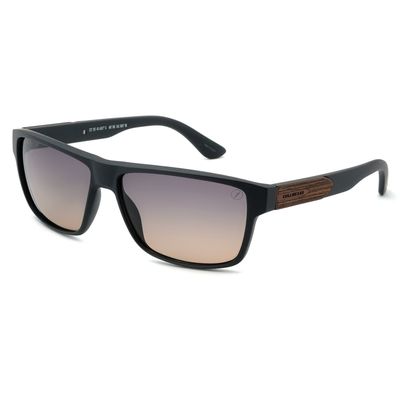 Óculos de Sol Masculino Bambu e Madeira Quadrado Polarizado Degradê