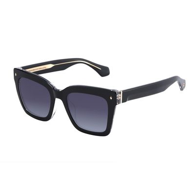 Óculos de Sol Feminino Acetato Italiano Quadrado Polarizado Degradê Preto