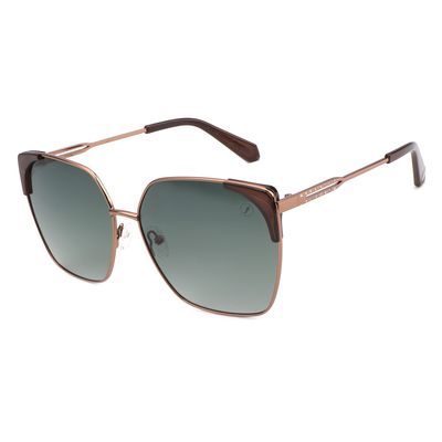 Óculos de Sol Feminino Risqué Quadrado Polarizado Degradê Verde