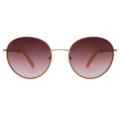 Óculos de Sol Feminino Risqué Coruja Redondo Dourado