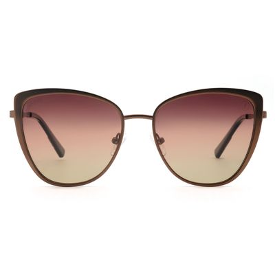 Óculos de Sol Feminino Risqué Cat Polarizado Degradê Marrom