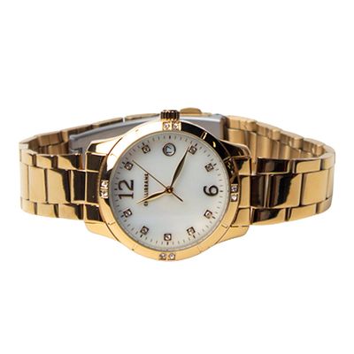 Kit Relógio Analógico Com Pulseira Feminino Chilli Beans Metal Dourado