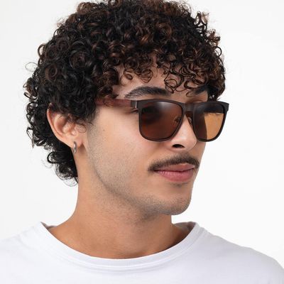 Óculos de Sol Masculino NBA Chicago Bulls Quadrado Marrom