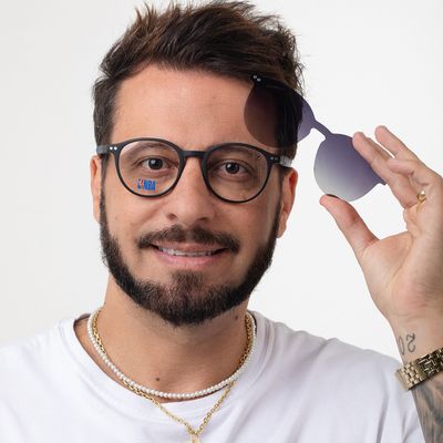 Armação Para Óculos de Grau Masculino NBA Golden State Warriors Multi Degradê Preto