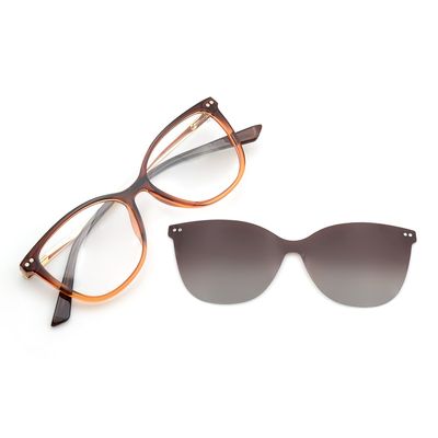 Armação Para Óculos de Grau Feminino Chilli Beans Multi Polarizado Degradê Marrom