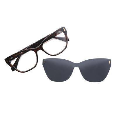 Armação Para Óculos de Grau Feminino Premium Multi  Cat Degradê Marrom Polarizado
