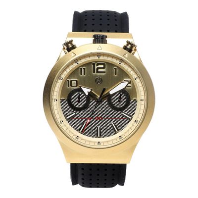 Relógio Analógico Masculino Multifunção Volkswagen GTI Dourado