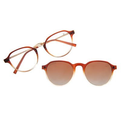 Armação Para Óculos de Grau Feminino Chilli Beans Multi Polarizado Degradê Marrom