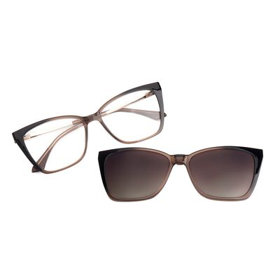Armação Para Óculos de Grau Feminino Chilli Beans Multi Polarizado Degradê Marrom