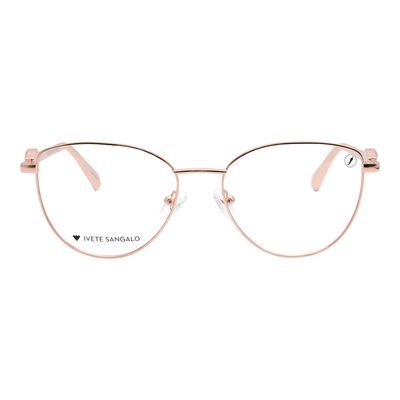 Armação Para Óculos de Grau Feminino Ivete Sangalo Metal Redondo Rosé