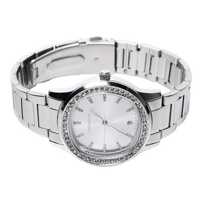 Relógio Analógico Feminino Chille Beans Pedrarias Prata