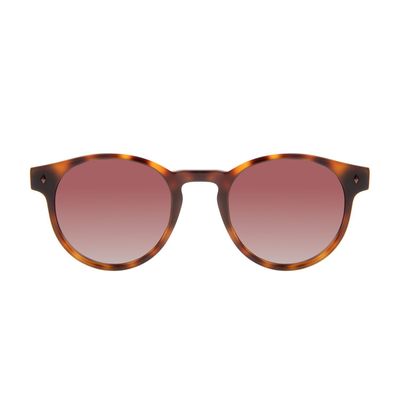 Óculos de Sol Unissex Acetato Italiano Redondo Polarizado Degradê Marrom