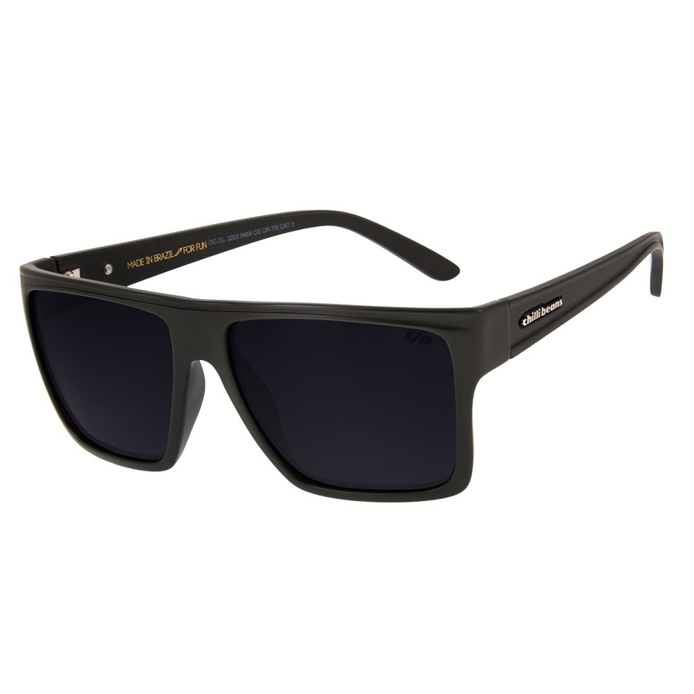 Óculos de Sol Chilli Beans Unissex Quadrado Verde Polarizado 2203