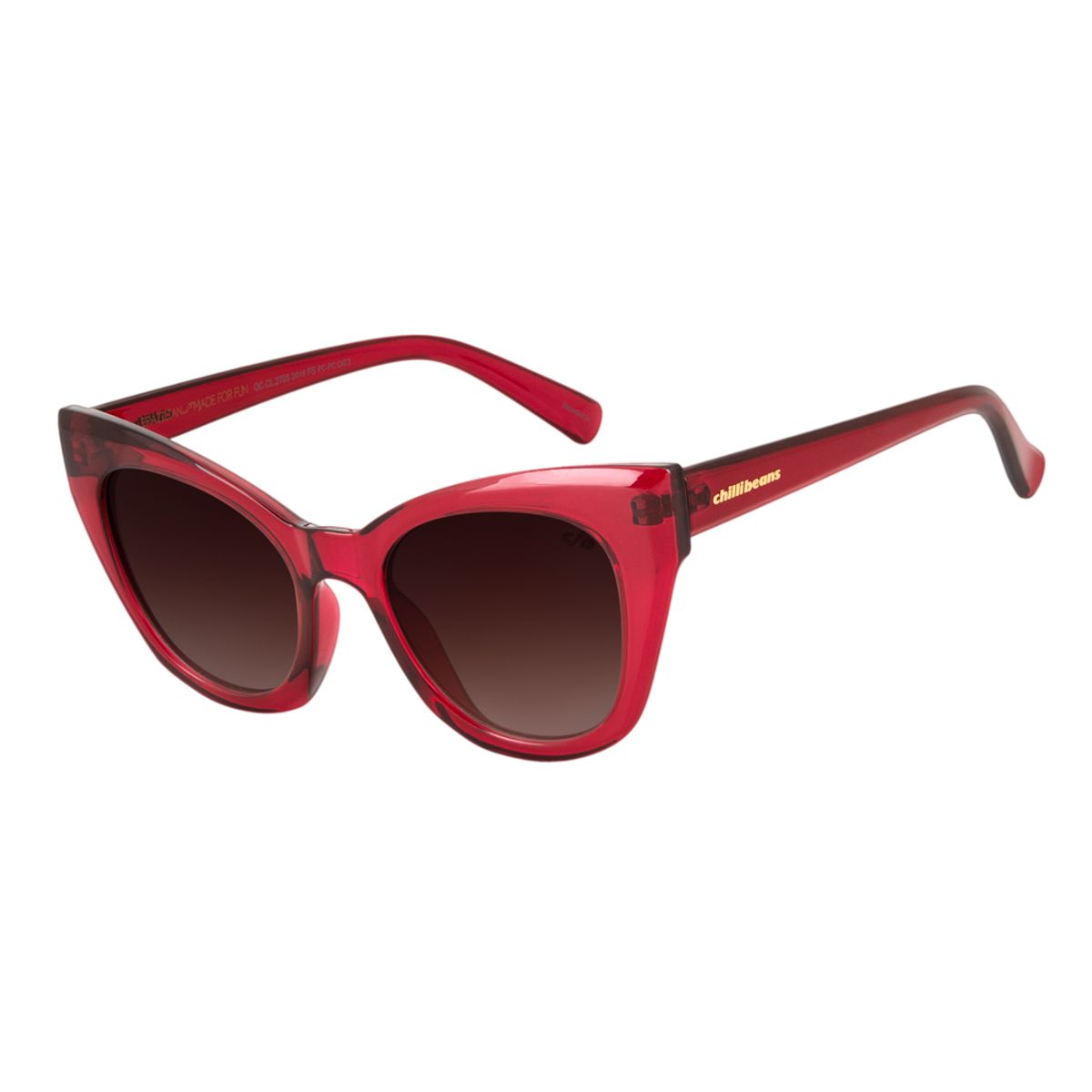 Óculos de Sol Chilli Beans Gatinho Lady Like Vermelho Degradê 2705