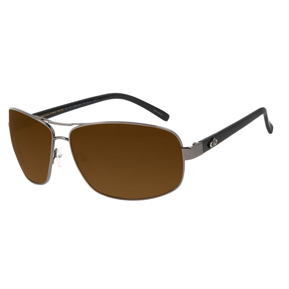 Óculos de Sol Masculino Chilli Beans Executivo Marrom Polarizado - OC.MT.2799.0201 M