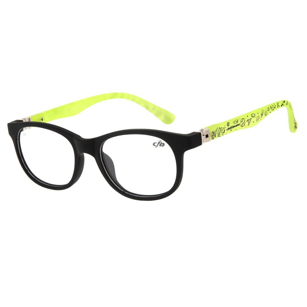 Armação Para Óculos De Grau Infantil Chilli Beans Space Flexível Verde Lv Ij 0118 0115 Chilli