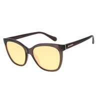 Óculos de Sol Feminino Color Match Quadrado Marrom OC.CL.3206-0202