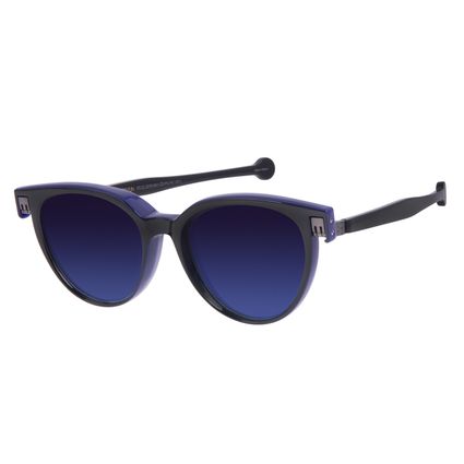Óculos de Sol Unissex Reverse Redondo Classic Brilho Degradê Azul OC.CL.3219-8301