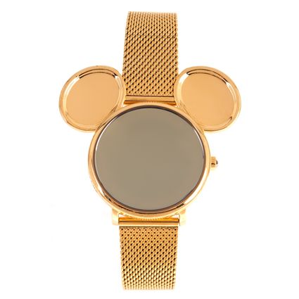 Relógio Digital Feminino Disney Mickey Mouse Metal Dourado RE.MT.1178-2121