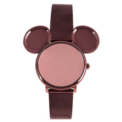Relógio Digital Feminino Disney Mickey Mouse Metal Marrom RE.MT.1178-9502