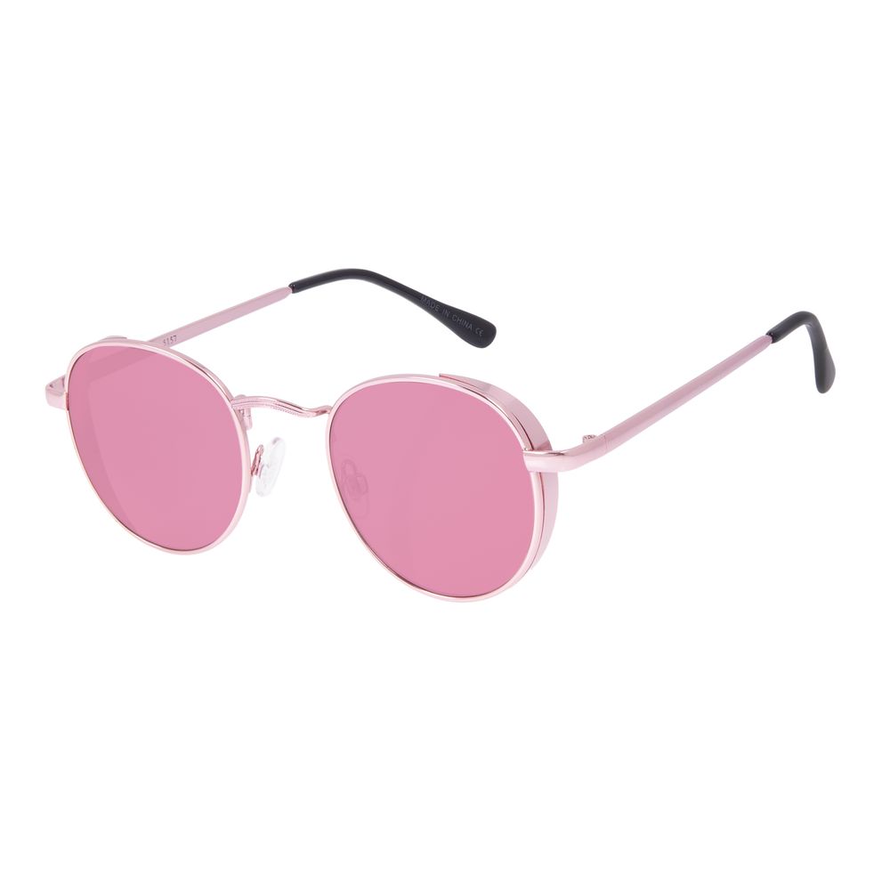 Óculos de Sol Unissex Chilli Beans Redondo Flap Rosa OC.MT.3088-8181