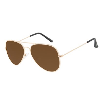 Óculos de Sol Masculino Chilli Beans Aviador Dourado Polarizado OC.MT.3096-0221