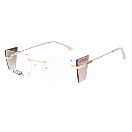 Armação Para Óculos de Grau Unissex Alok Tech In Style 3 Peças Flap Dourado LV.MT.0500-2121