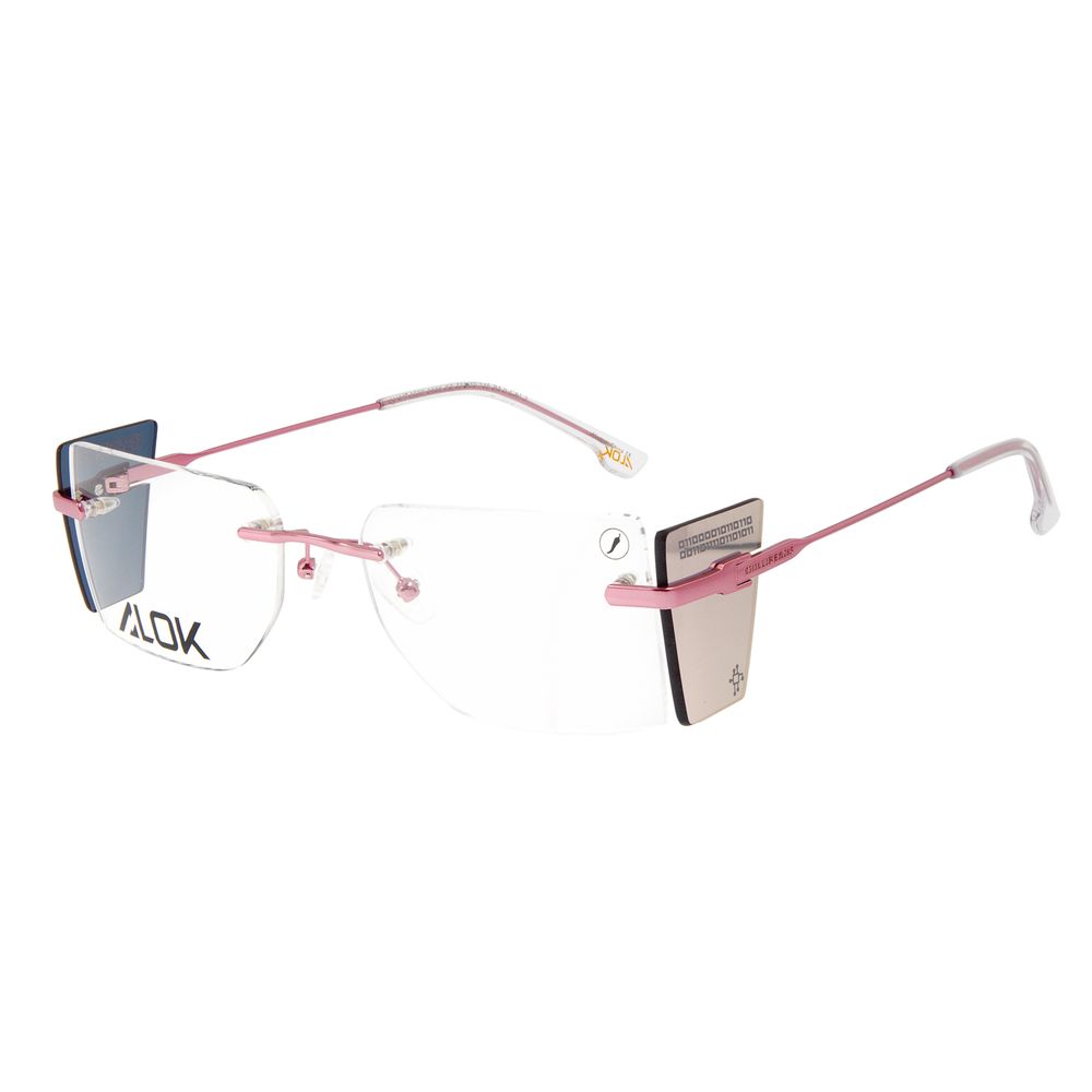 Armação Para Óculos de Grau Unissex Alok Tech In Style 3 Peças Flap Rosé LV.MT.0500-9595