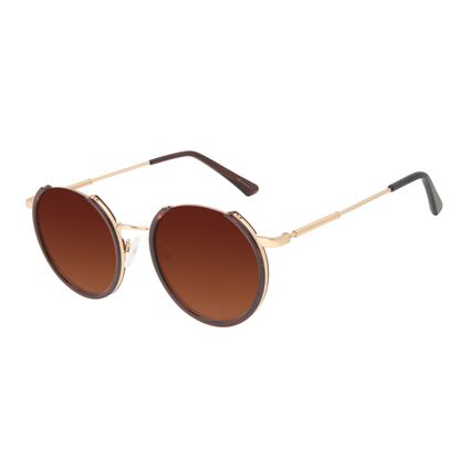Óculos de Sol Feminino Alok Tech In Style Redondo Frame Dourado OC.CL.3297-1121