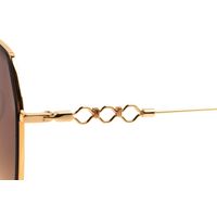 Óculos de Sol Feminino Alok Tech in Style Quadrado Degradê Marrom Banhado a Ouro OC.MT.3107-5721.5