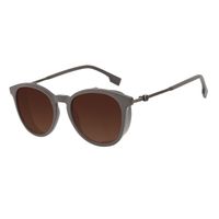 Óculos de Sol Masculino Alok Tech in Style Redondo Flap Degradê Marrom OC.CL.3304-5702