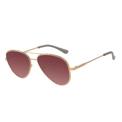 Óculos de Sol Unissex Chilli Beans Aviador Dourado OC.MT.3147-5721