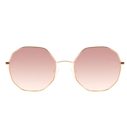 Óculos de Sol Feminino Chilli Beans Redondo Facetado Banhado A Ouro Rosé OC.MT.3184-2095.1