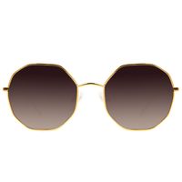 Óculos de Sol Feminino Chilli Beans Redondo Facetado Banhado A Ouro Degradê Marrom OC.MT.3184-5721.1