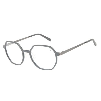 Armação Para Óculos de Grau Masculino Chilli Beans Redondo Facetado Cinza LV.IJ.0219-0422