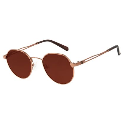 Óculos de Sol Unissex Alok Tech in Style Redondo Marrom OC.MT.3172-0202