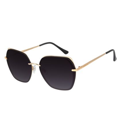 Óculos de Sol Feminino Chilli Beans Fashion Quadrado Dourado OC.MT.3156-2021