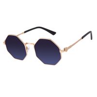 Óculos de Sol Feminino Alok Tech in Style Hexagonal Metal Degradê Azul OC.MT.3171-8321